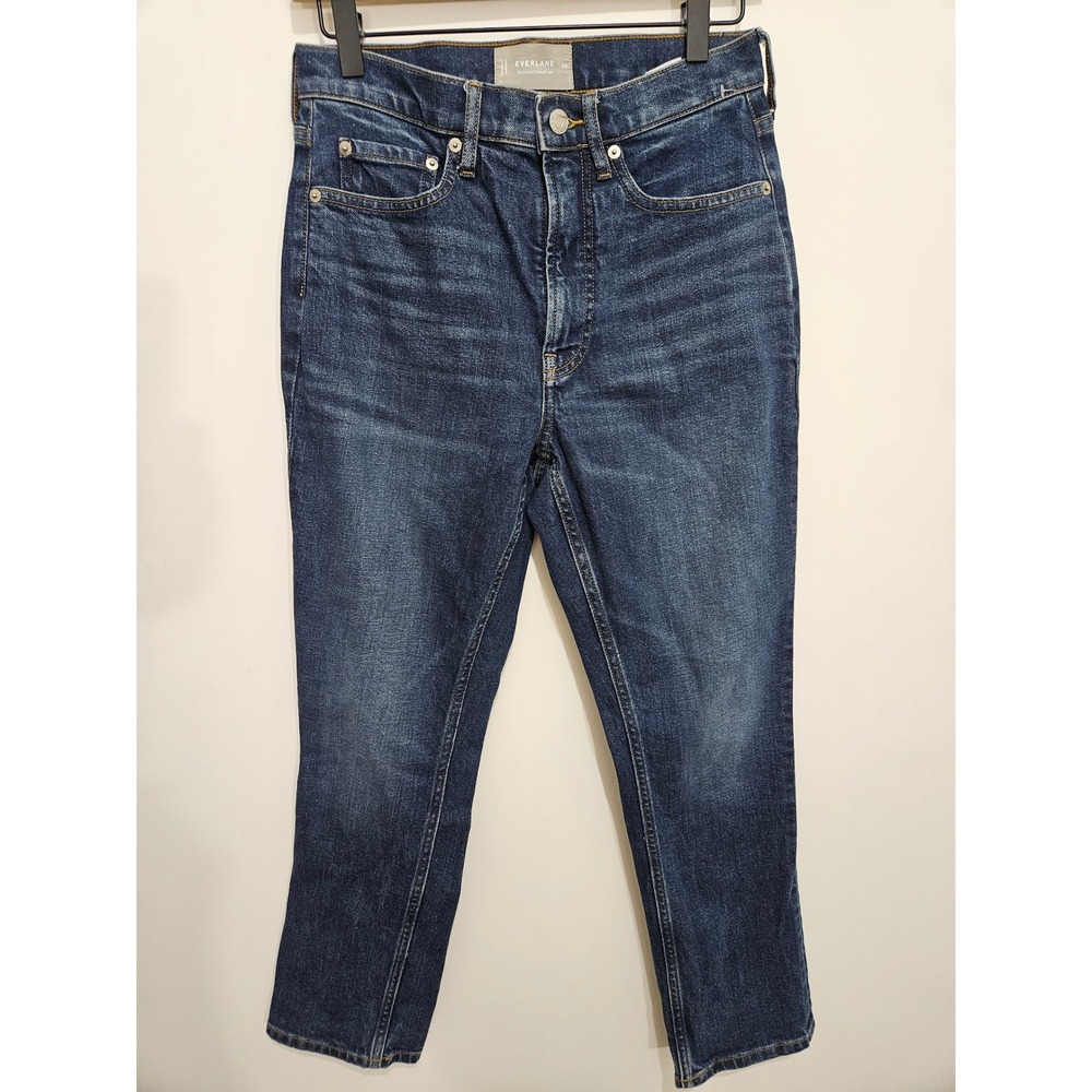 Everlane The Original Cheeky Jean Dark Wash High Rise Straight Leg Denim 27S